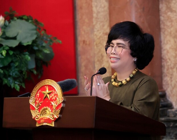 Anh hùng Lao động Thái Hương, Chủ tịch VAWE phát biểu tại sự kiện.