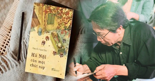 Nhà văn Nguyễn Ngọc Tiến ký sách tặng độc giả