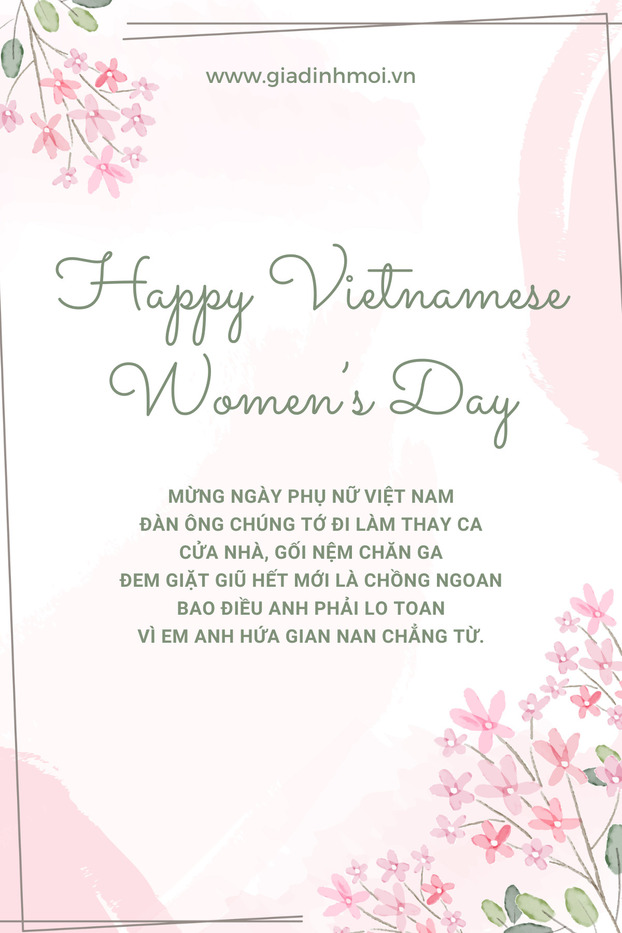 Thiệp 20/10 tặng vợ ngày Phụ nữ Việt Nam.