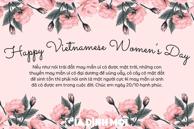 Thiệp 20/10 Happy Vietnamese Women's Day.