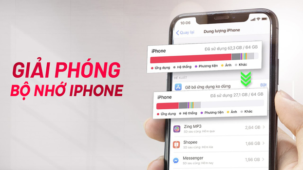 giai phong bo nho iphone