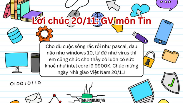 Lời chúc 20/11 môn Tin học