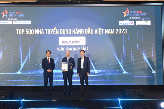 Ngân hàng TMCP Bắc Á được xếp hạng 60 trong danh sách Top 500 nhà tuyển dụng hàng đầu Việt Nam năm 2023