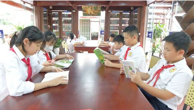 Thư viện Mạnh An -điểm đến hấp dẫn của những đứa trẻ yêu sách ở Duyên Hà.