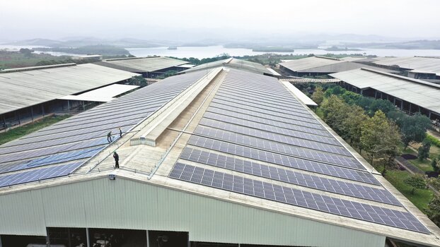 Hệ thống điện mặt trời trên mái của Cụm trang trại TH