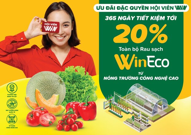 Ưu đãi giảm 20_ cho Hội viên WIN khi mua rau WinEco tại WinMart