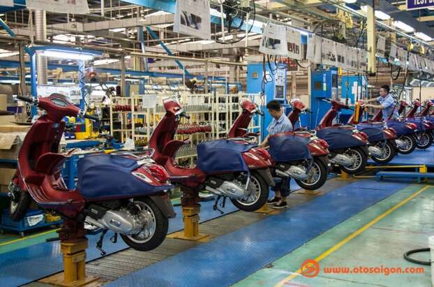 Dây chuyền sản xuất của Nhà máy Piaggio Việt Nam được đặt tại tỉnh Vĩnh Phúc