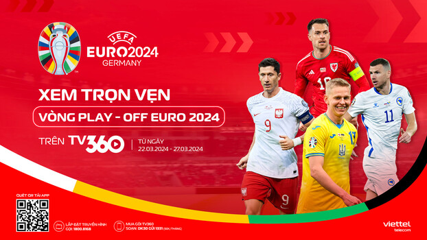 Các trận đấu vòng play-off UEFA EURO 2024 diễn ra ngày 22.3.2024 và trận chung kết play-off sẽ diễn ra ngày 27.3.2024.