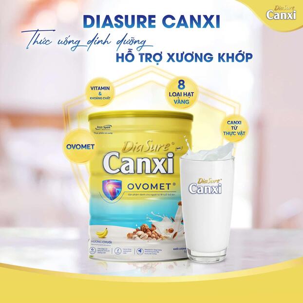 Thức uống dinh dưỡng DiaSure Canxi cho người đau xương  khớp