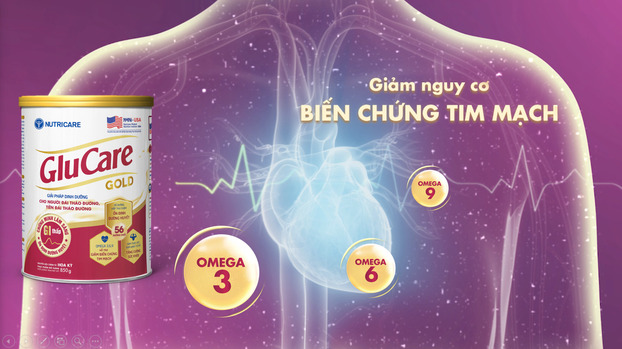 Glucare Gold với Omega 3, 6, 9 giúp giảm nguy cơ biến chứng tim mạch