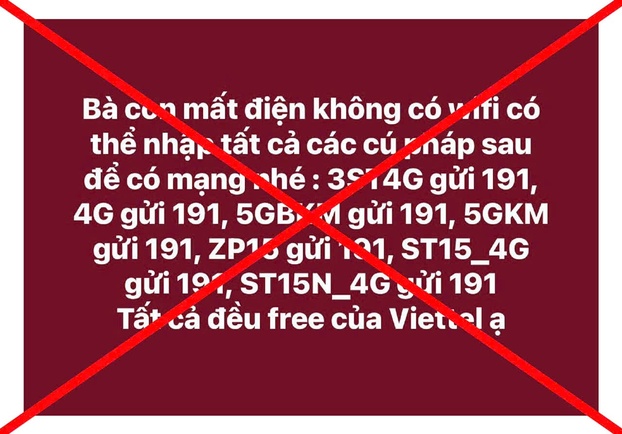 Viettel khuyến cáo đây là thông tin không chính xác