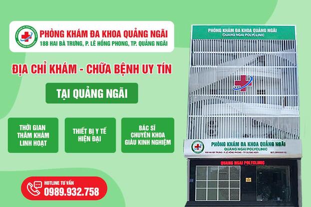 Phòng khám đa khoa Quảng Ngãi địa chỉ 188 Hai Bà Trưng – Lê Hồng Phong – TP. Quảng Ngãi