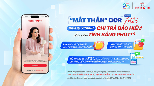 Quy trình chi trả bảo hiểm của Prudential chỉ còn tính bằng phút sau khi ứng dụng công nghệ OCR thế hệ mới.