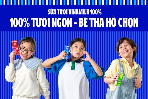 Chiến dịch truyền thông “Sữa tươi Vinamilk 100% - Vắt mỗi ngày, tươi mỗi ngày” theo nhận diện mới.