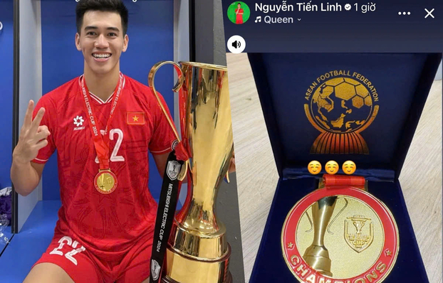 Tiến Linh đã được ban tổ chức ASEAN Cup gửi lại tấm huy chương vàng 