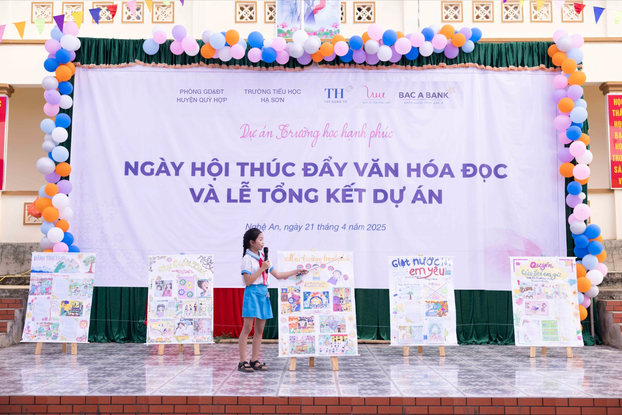 Phần trình bày về chủ đề Bạo lực học đường đạt giải Nhất của cuộc thi Truyền thông măng non