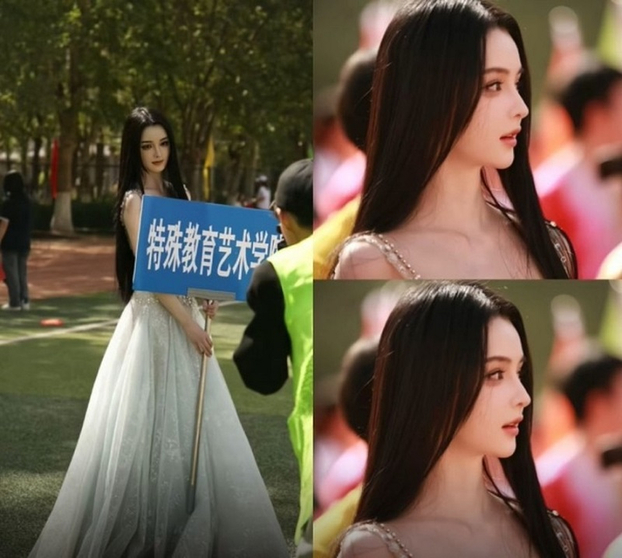Chenyue thu hút sự chú ý trong sự kiện thể thao của trường. (Ảnh: Weibo)