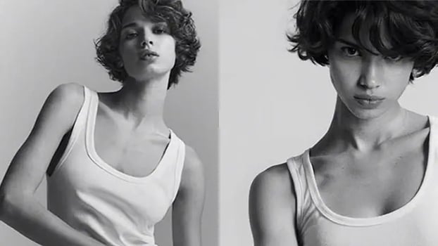 Mathilda Gvarliani (người thật bên trái) là một trong hơn hai chục người mẫu mà H&M đang hợp tác trong năm nay để tạo bản sao kỹ thuật số, phục vụ cho các nền tảng mạng xã hội và chiến dịch tiếp thị của hãng. Ảnh: The Business of Fashion