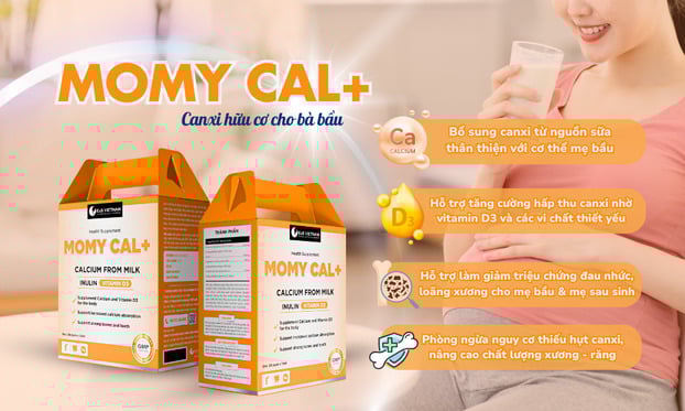Canxi cho bà bầu Momy Cal+ đột phá với công thức canxi từ sữa, vitamin D3 và Inulin