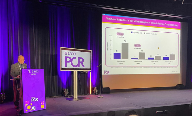 Phát biểu tại EuroPCR 2025, GS. Shigeru Saito nhấn mạnh DynamX là bước tiến khác biệt trong điều trị bệnh mạch vành so với stent phủ thuốc (DES)