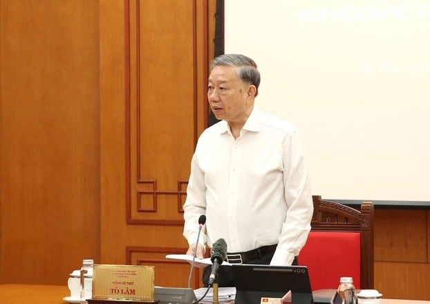 Tổng Bí thư Tô Lâm nhấn mạnh: “Nghị quyết 57 không phải là khẩu hiệu chính trị, mà là chương trình hành động thực tế”. Ảnh: VGP/Nguyễn Hoàng