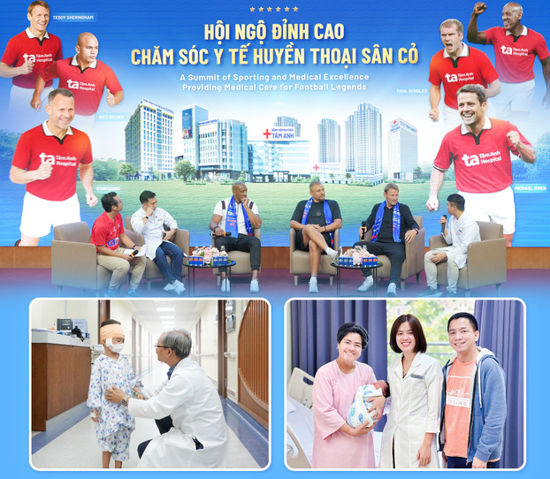 Mỗi năm, BVĐK Tâm Anh đón hàng triệu khách hàng trong và ngoài nước đến khám chữa bệnh. Các huyền thoại bóng đá “Man Đỏ” khi tới Việt Nam thi đấu đã chọn BVĐK Tâm Anh làm nơi phục hồi thể lực, chăm sóc y tế vì tin tưởng vào trình độ y học thể thao đỉnh cao tại đây.