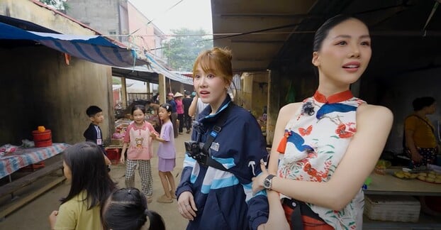 Hai chị em năng nổ cùng nhau thực hiện các thử thách của chương trình.