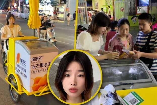 Li bán kem dạo trên phố, tố bị yêu cầu gây áp lực xoá video vì gây ảnh hưởng đến trường cũ. (Ảnh: SCMP)