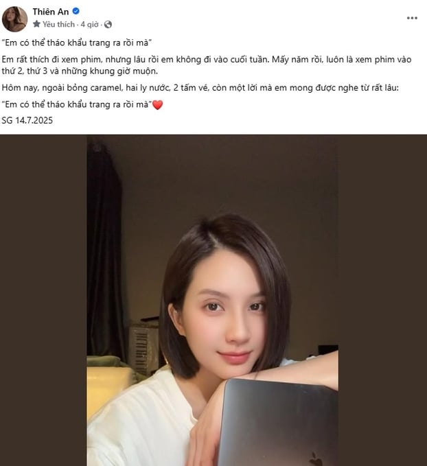Bài đăng mới nhất của Thiên Anh. Ảnh: Chụp màn hình.
