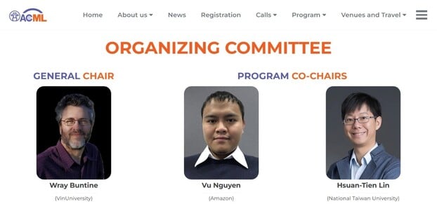 Tiến sĩ Nguyễn Tiến Vũ được chọn làm Program Chair của Hội nghị ACML 2024.