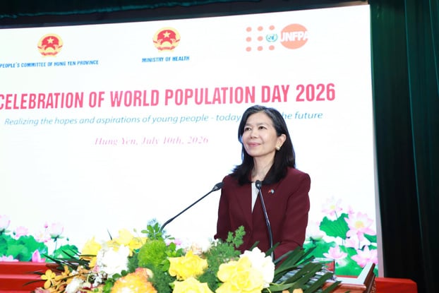 Bà Pauline Tamesis, Điều phối viên thường trú Liên Hợp Quốc tại Việt Nam, phát biểu tại buổi lễ
