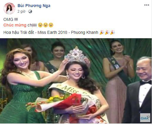   Á hậu 1 Hoa hậu Việt Nam 2018 Bùi Phương Nga gửi lời chúc tới người chị thân thiết.  