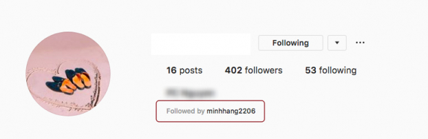   Minh Hằng đã follow tài khoản instagram của chàng trai tên N.P này  