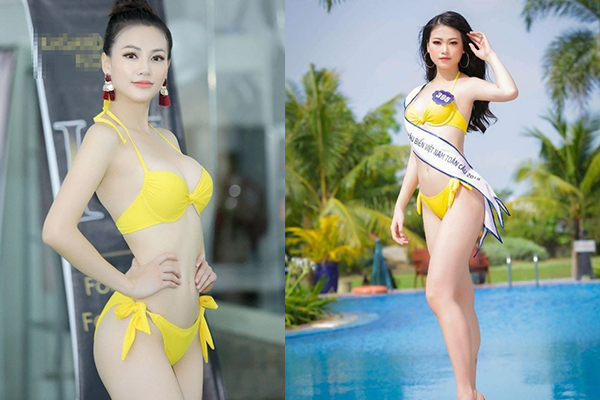   Khuôn mặt khác lạ của Phương Khánh tại thời điểm thi Hoa hậu Biển Việt Nam Toàn cầu 2018 so với hiện tại. Nhìn bức hình này chắc nhiều người phải dụi mắt vì tưởng nhìn nhầm.  