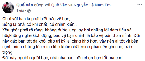 Nam Em bị nói có thể mắc tâm thần hoặc tự tử chết, Quế Vân lập tức đăng đàn bảo vệ 1