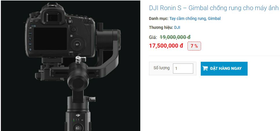 Dji Ronin S có giá dao động từ 16 - 18 triệu đồng