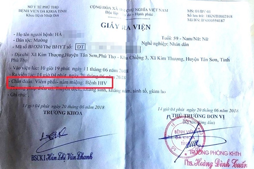 Kết quả dương tính của một bệnh nhân tại xã Kim Thượng, huyện Tân Sơn
