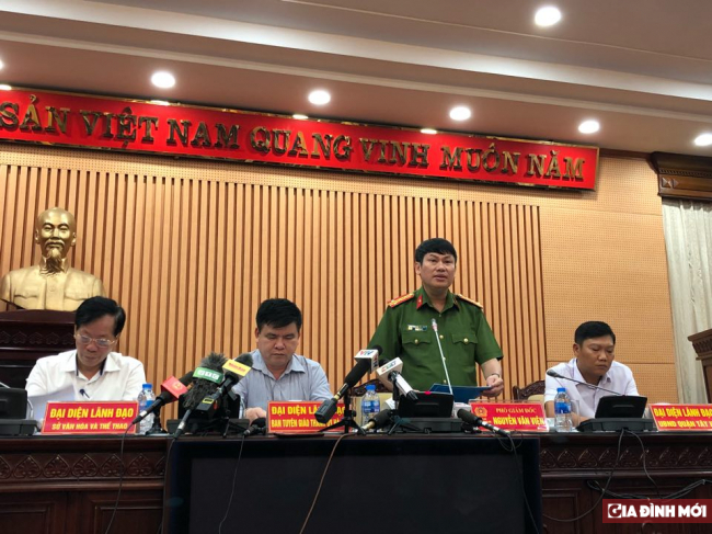   Đại tá Nguyễn Văn Viện - PGĐ Công an Tp. Hà Nội báo cáo kết quả sơ bộ vụ việc  