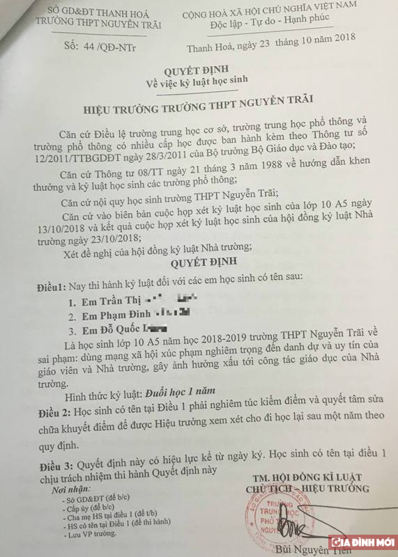 Đuổi học vì nói xấu thầy cô: ‘Trước khi đuổi học sinh, thầy cô nên xem lại chính mình' 0