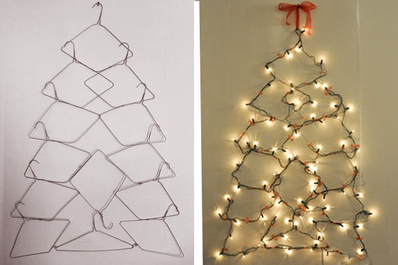 Ai mà ngờ chỉ với vài chiếc móc áo, người ta cũng có thể tạo ra cây thông Noel thú vị.
