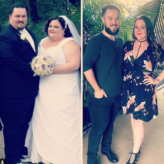 Cặp đôi bắt đầu giảm cân từ sau đám cưới. Giờ họ đã giảm được 177kg.