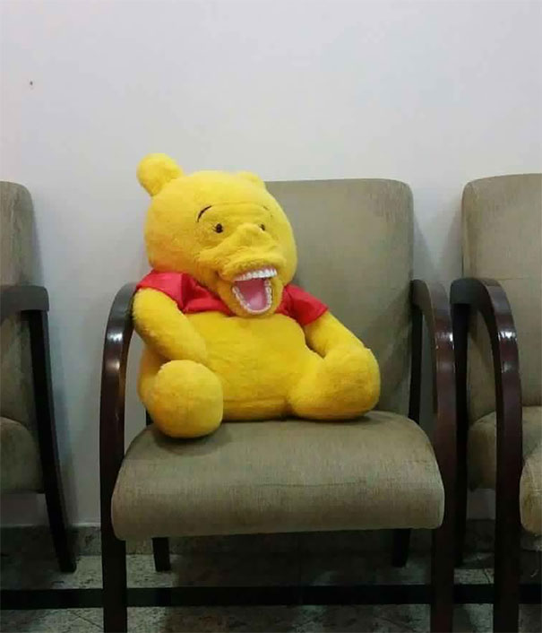 Đây là gấu Pooh, vừa đi nha khoa