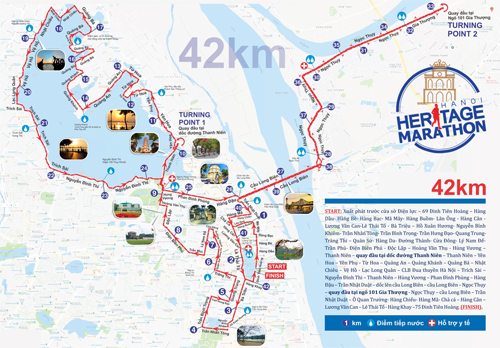   Sơ đồ đường chạy giải Hanoi Heritage Marathon 2018  