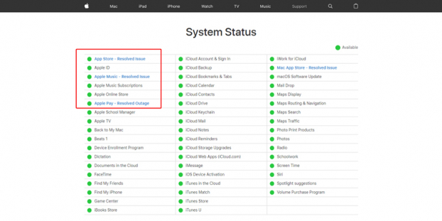   Trang chủ Apple thông báo các lỗi đã được khắc phục  