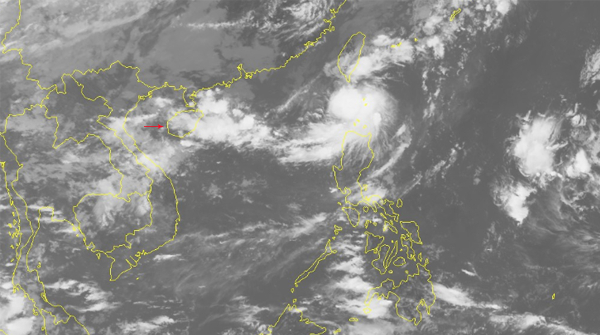   Ảnh vệ tinh về áp thấp nhiệt đới gần Biển Đông  