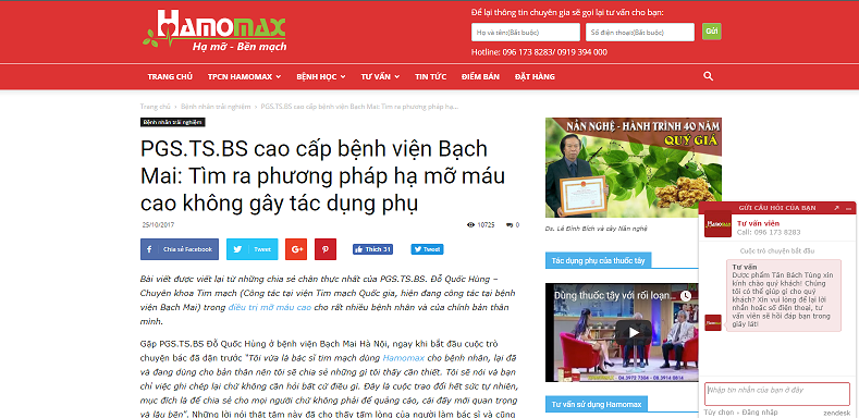 Bài viết được đăng trên website của Công ty CP phát triển thảo dược Việt Nam nhằm mục đích quảng cáo sản phẩm
