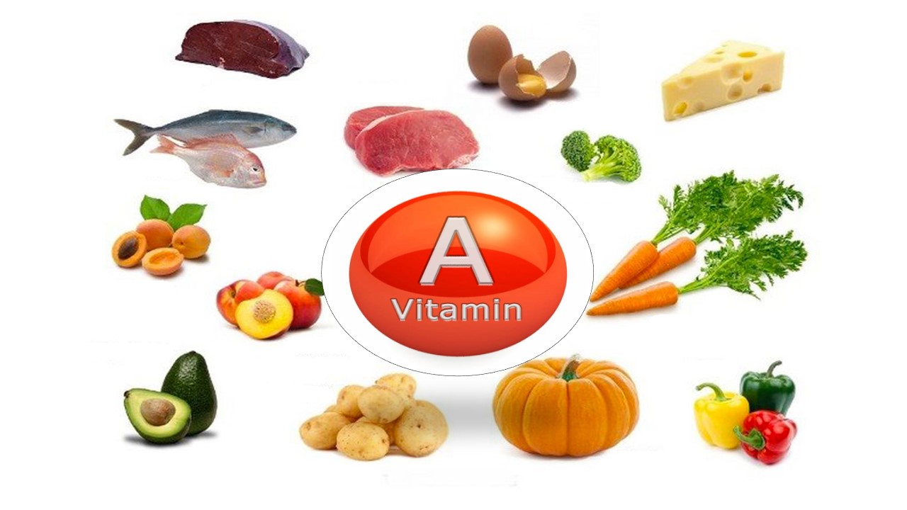 Vitamin A có nhiều trong các thực phẩm như: gan động vật, trứng, sữa..., có trong các loại củ, quả có màu vàng, đỏ, 