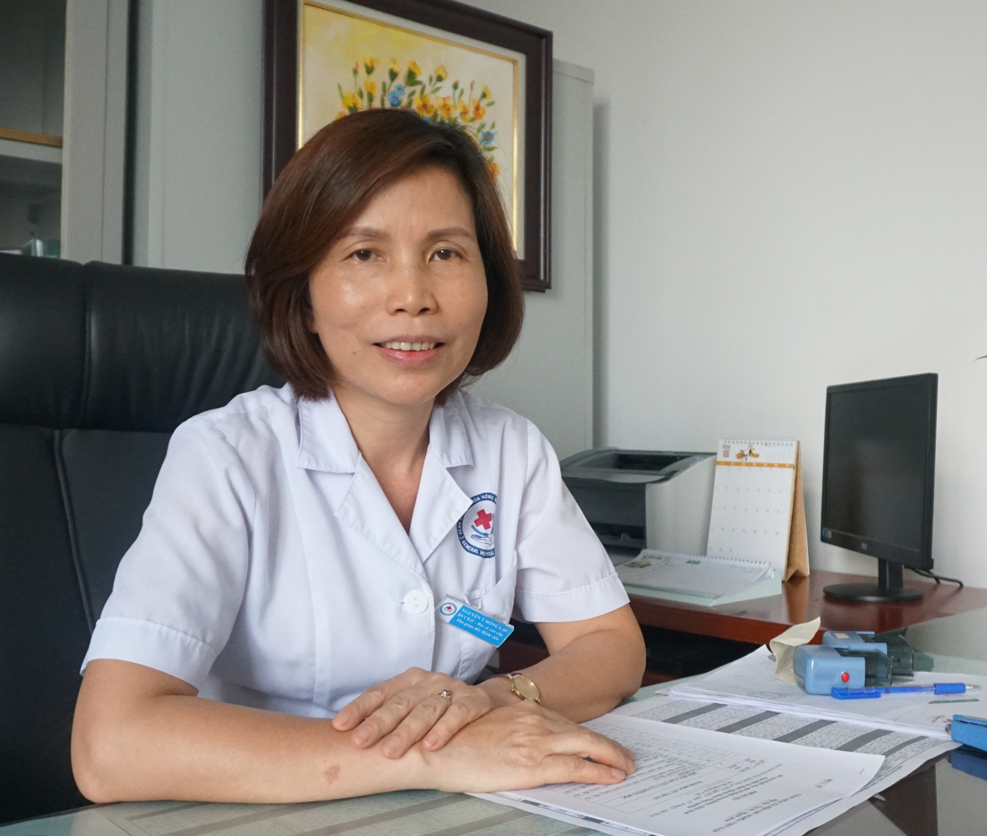 BSCKII Nguyễn Thị Hồng Lạc, Phó giám đốc, kiêm Trưởng khoa Nhi, Bệnh viện Đa khoa Nông nghiệp