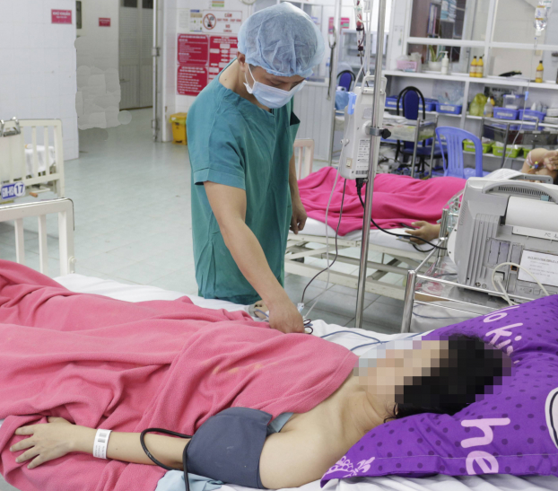   Thai phụ G. đã vượt qua nguy hiểm và đang được nhân viên y tế chăm sóc  