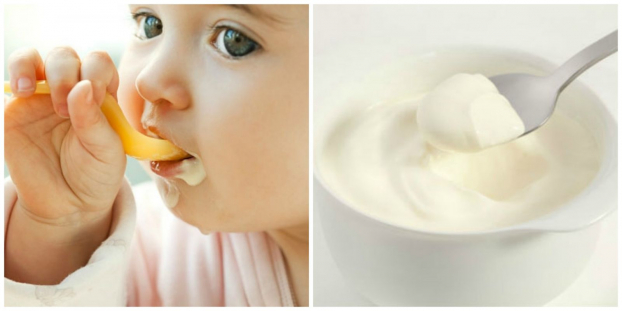   Trẻ dưới 1 tuổi mẹ nên cho trẻ ăn sữa chua không đường. Ảnh minh họa  